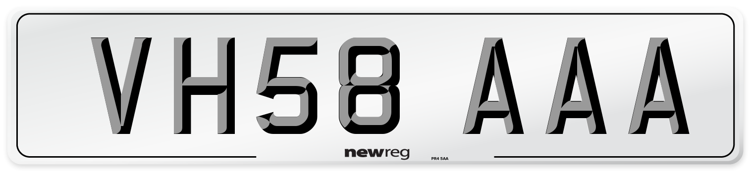 VH58 AAA Number Plate from New Reg